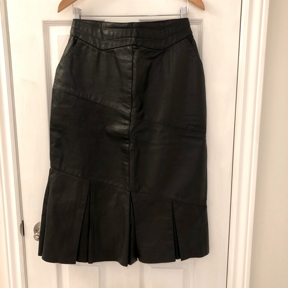 Vintage leather European high-waisted skirt, small - Picture 1 of 11
